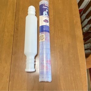 Vintage Tupperware rolling pin and new Kitchen Helper pastry mat